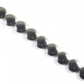 Non magnetic Hematite Beads, Coin, black,  Hole:Approx 1.2mm, Length:15.7 Inch,  Sold By Strand